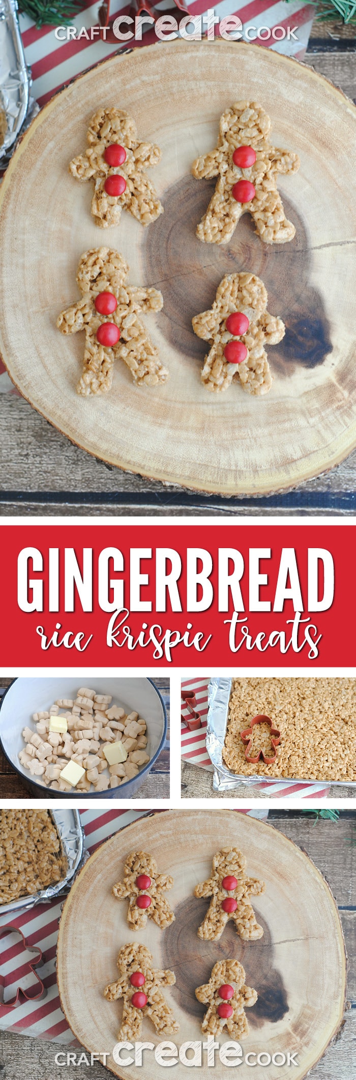 Gingerbread Rice Krispie Treats - Craft Create Cook
