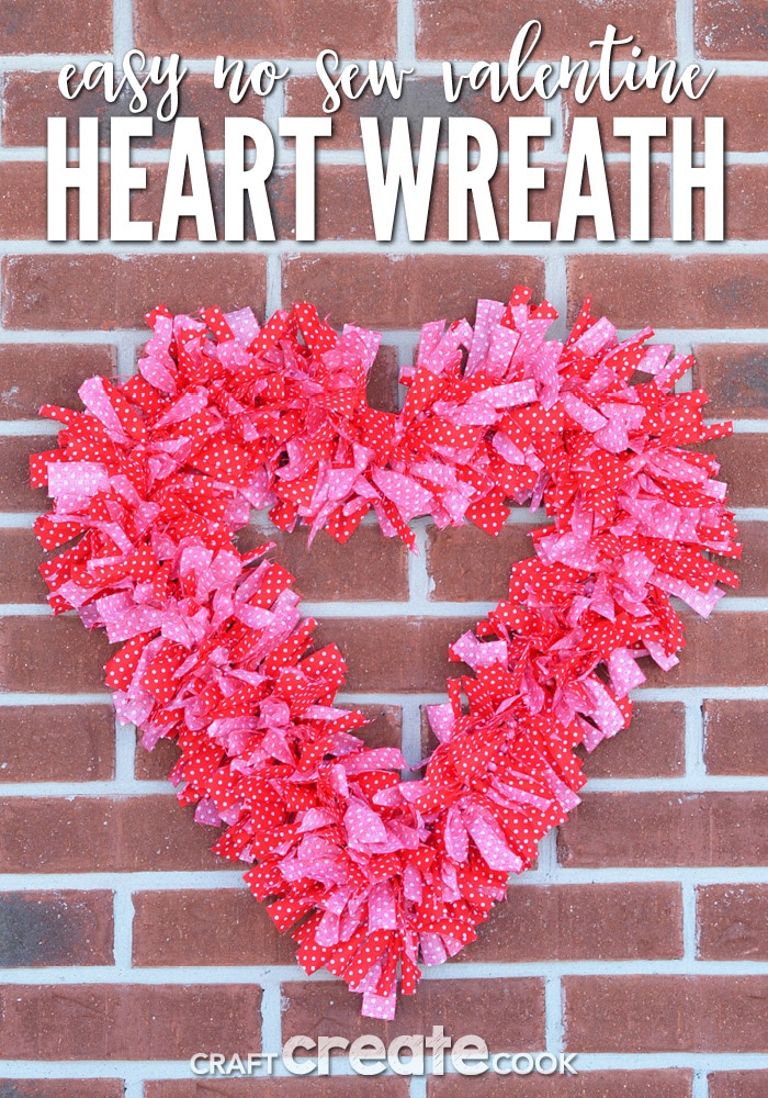 Valentine No Sew Fabric Wreath - Craft Create Cook