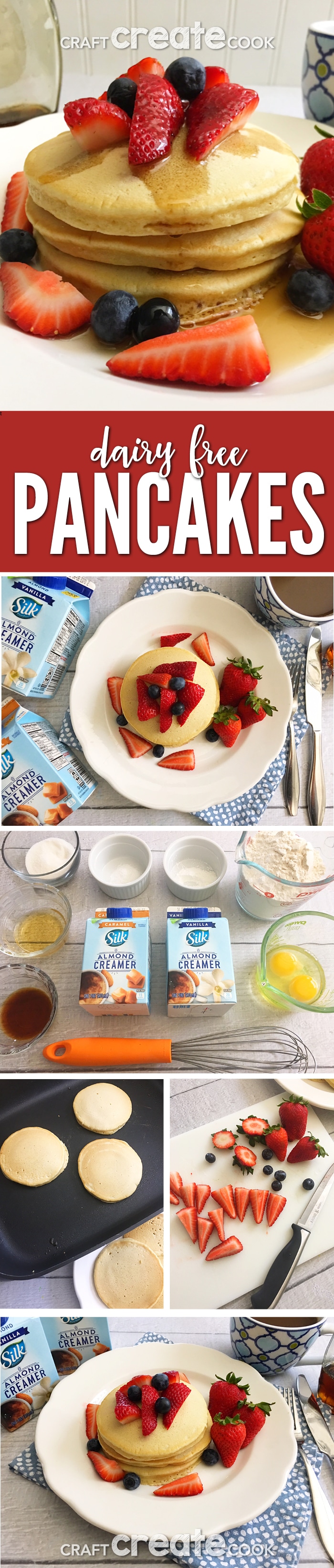 Light and Fluffy Dairy Free Pancakes - Craft Create Cook