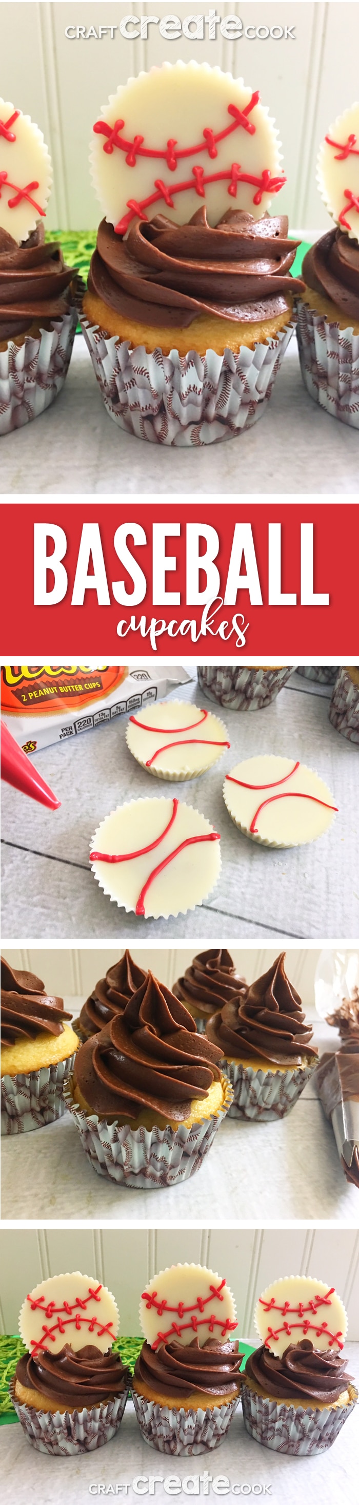 Home Run Baseball Cupcakes - Craft Create Cook