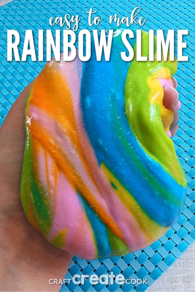 Glittered Rainbow Slime - Craft Create Cook