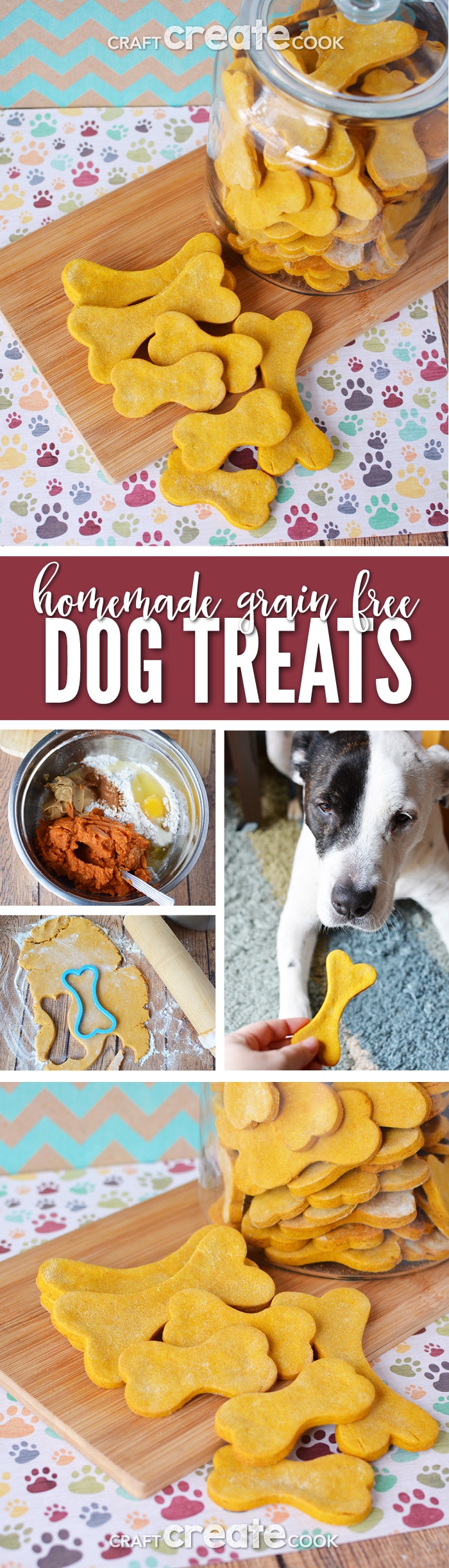 Homemade Grain Free Dog Treats - Craft Create Cook