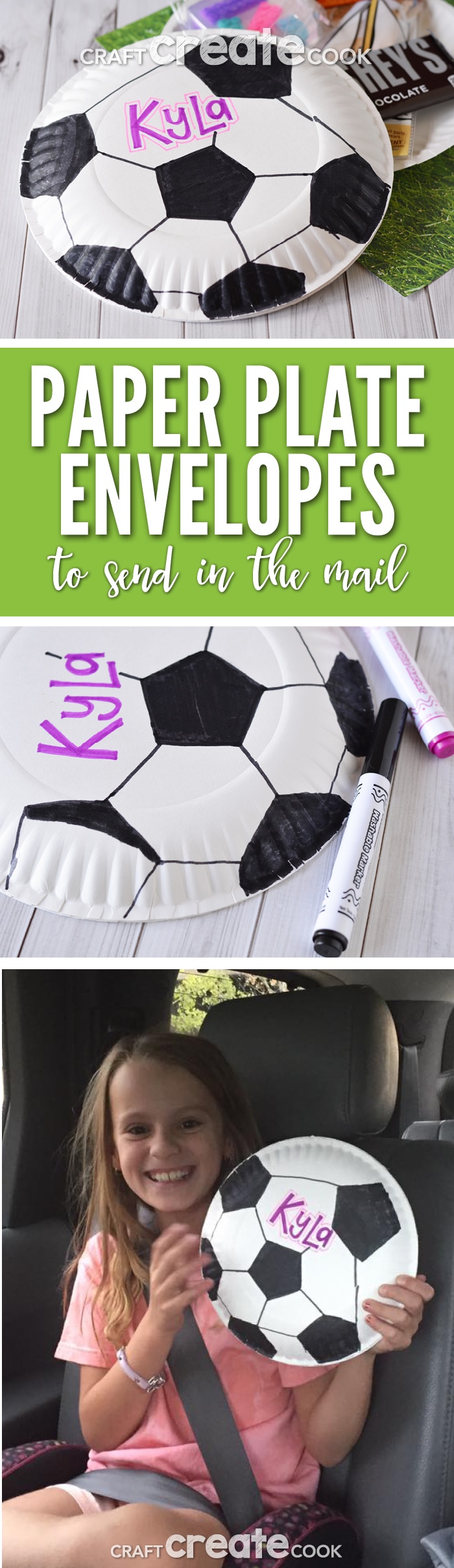 Sporty Paper Plate Envelopes - Craft Create Cook