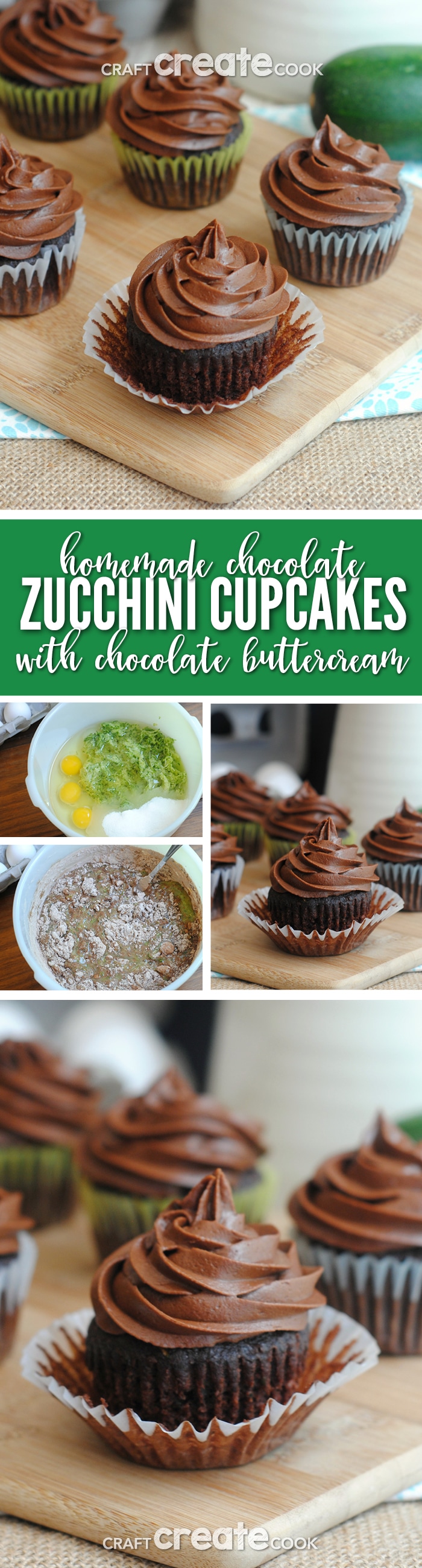 Chocolate Zucchini Cupcakes with Chocolate Buttercream Frosting - Craft ...