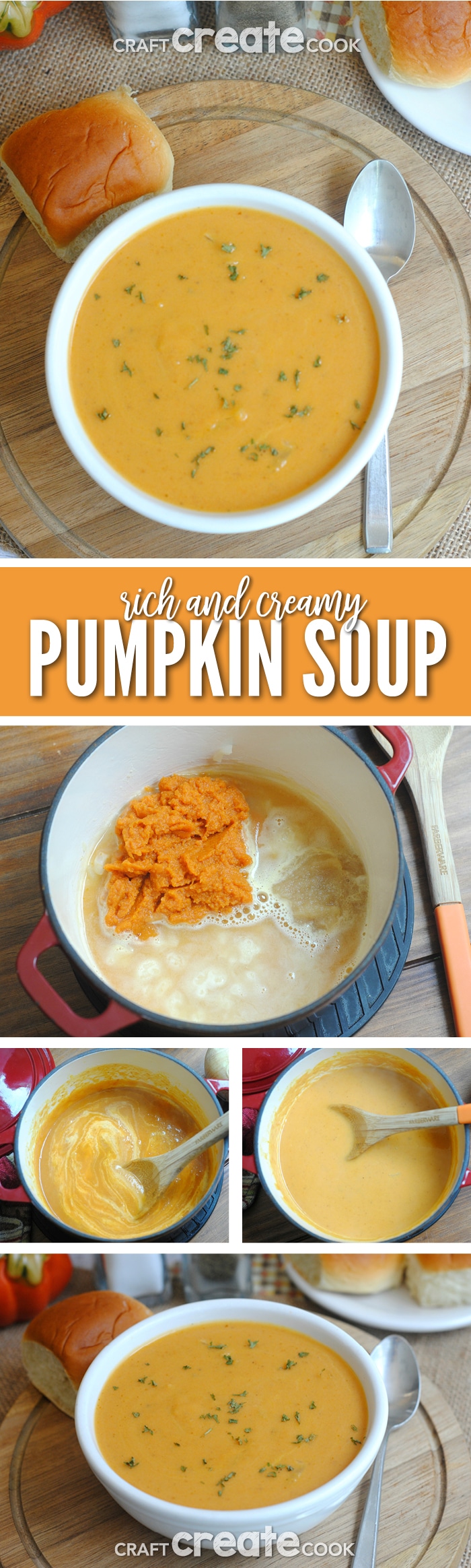 Amazing Rich & Creamy Pumpkin Soup - Craft Create Cook