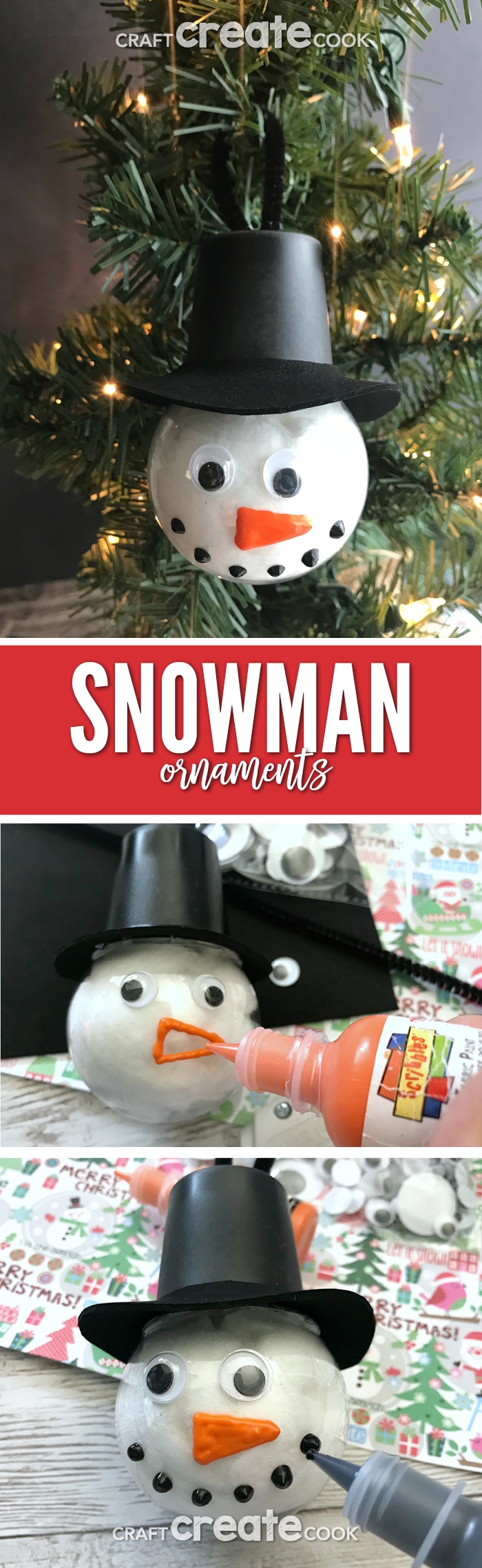 Snowman Ornament Craft - Craft Create Cook