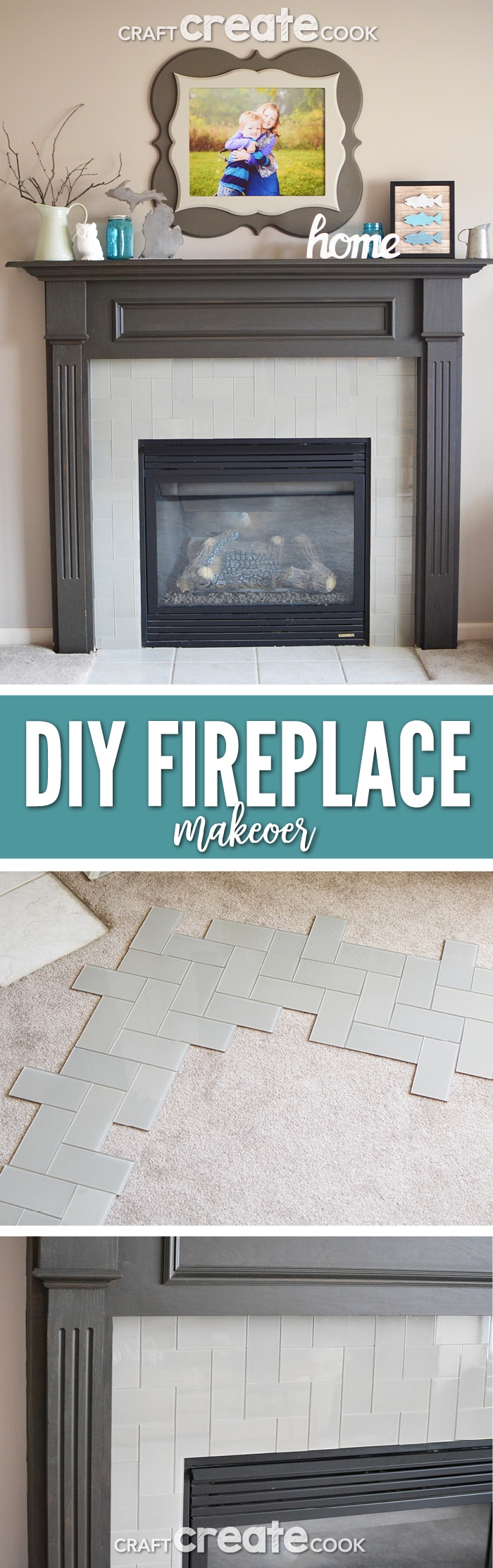 DIY Fireplace Makeover for Under $200 - Craft Create Cook