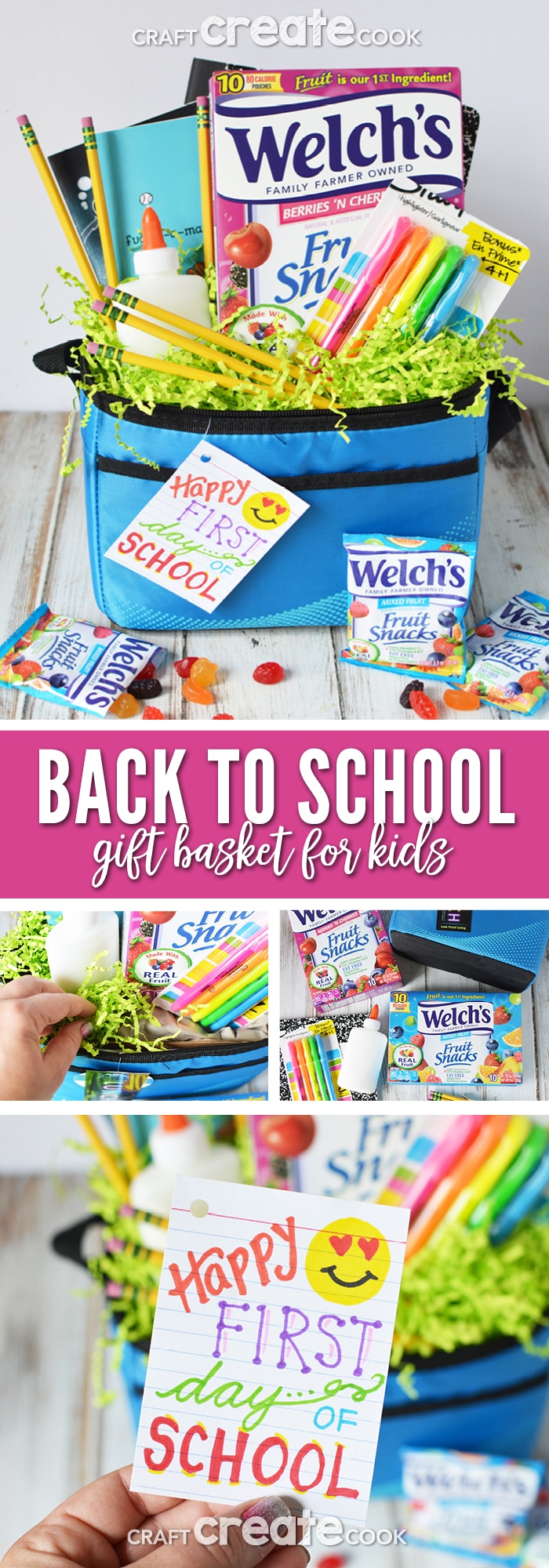 Back to School Basket for Kids - Craft Create Cook