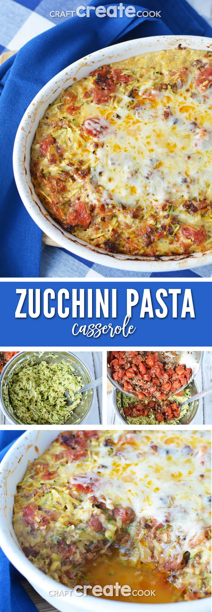 Keto Italian Zucchini Pasta Casserole Recipe - Craft Create Cook