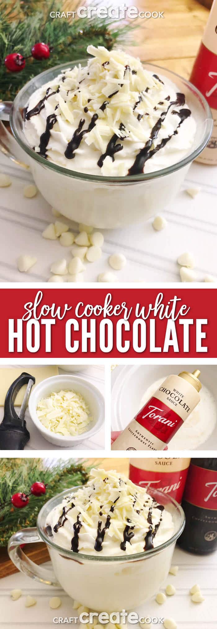 Slow Cooker White Hot Chocolate - Craft Create Cook